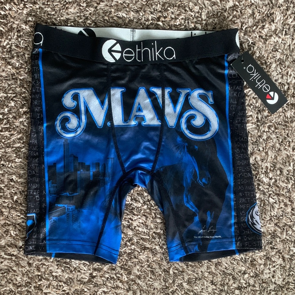 Boy’s XL Ethika NBA Dallas Mavs Black and Blue Boxer Briefs